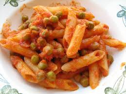 Penne con piselli